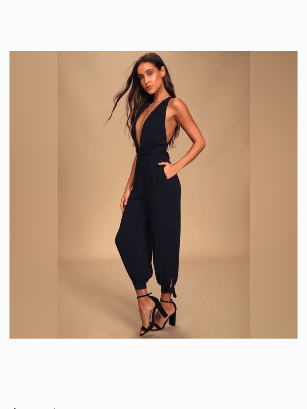 Red Lulus V-Neck infinity wrapJumpsuit